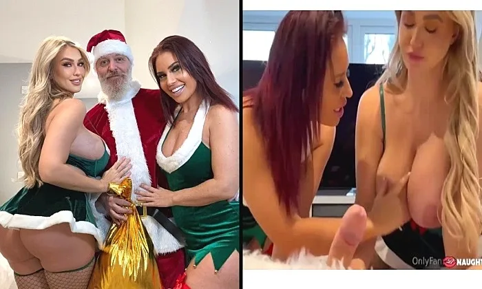 Sophie Reade – Two Sexy & Busty Elfs Fucking A Fat Santa